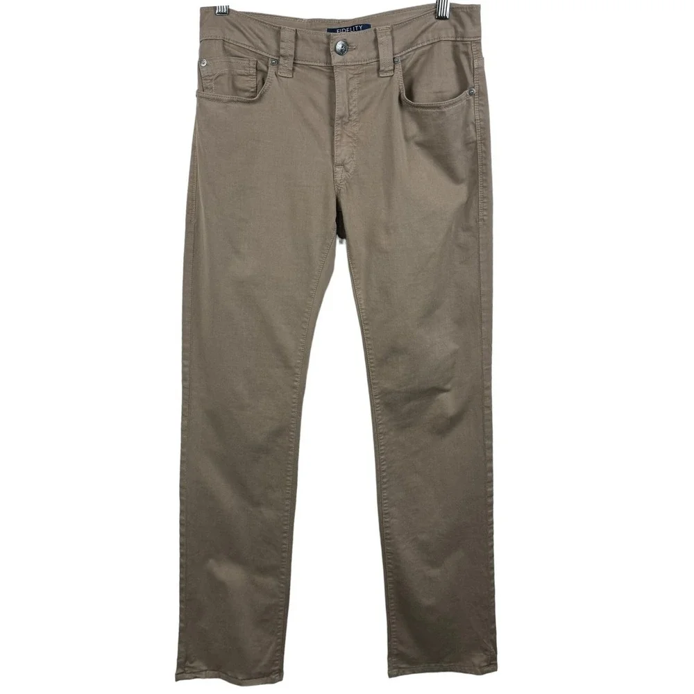 Fidelity Jeans Mens Size 31 x 34 Havana Twill Colors Pants Tan Straight‎ Fit